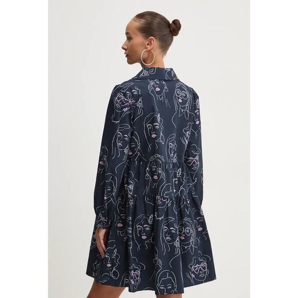 DESIGUAL LOUISVILLE COTTON A-LINE TIERED SWING DRESS - Picture 3 of 9